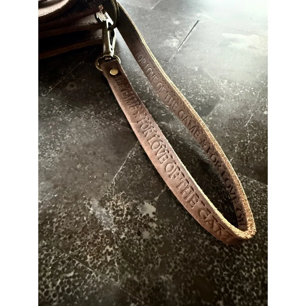 Glove Leather Baseball Wristlet‎ Wallet Brown 